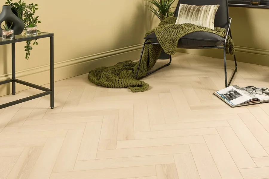 Light interior with pale wood flooring
